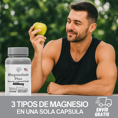 MAGNESIUM PLUS - 400mg | 100 cápsulas💊