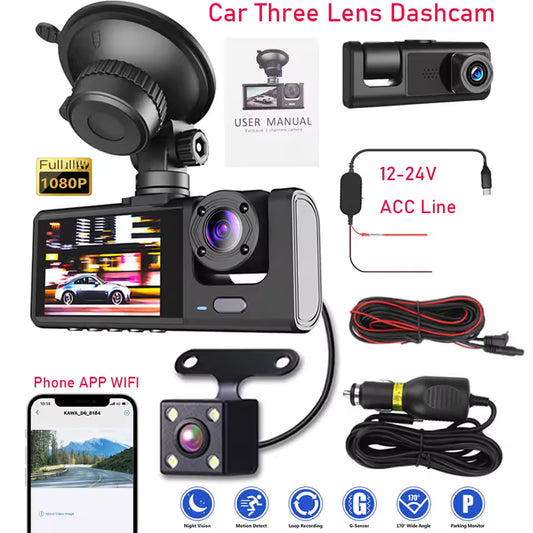 Cámara doble para carro + wifi + Carplay +  Manual de usuario